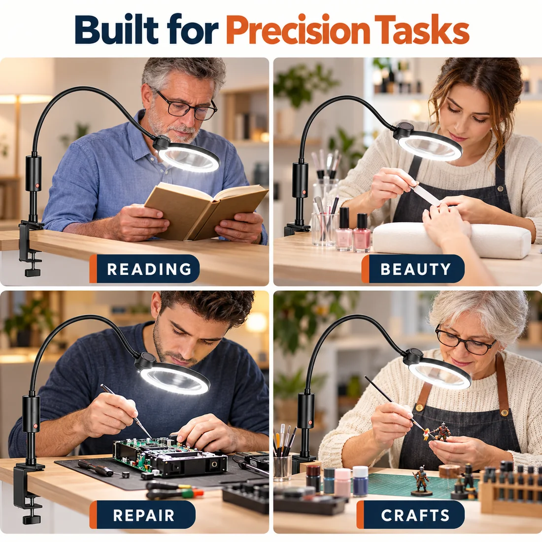 Rechargeable Clip-On Task Magnifier feature guide 6
